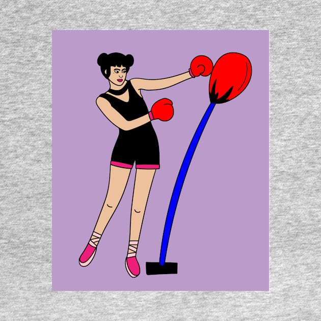 Boxing Female Boxer Retro Boxing Gloves by flofin